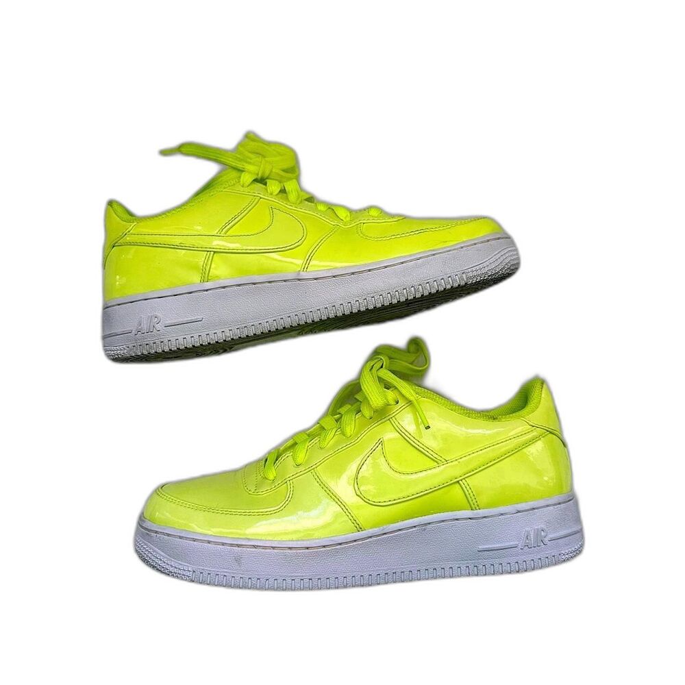 Nike AF1 LV8 UV Reactive Patent Leather Volt Unisex Rare US Size 7Y Mens 7